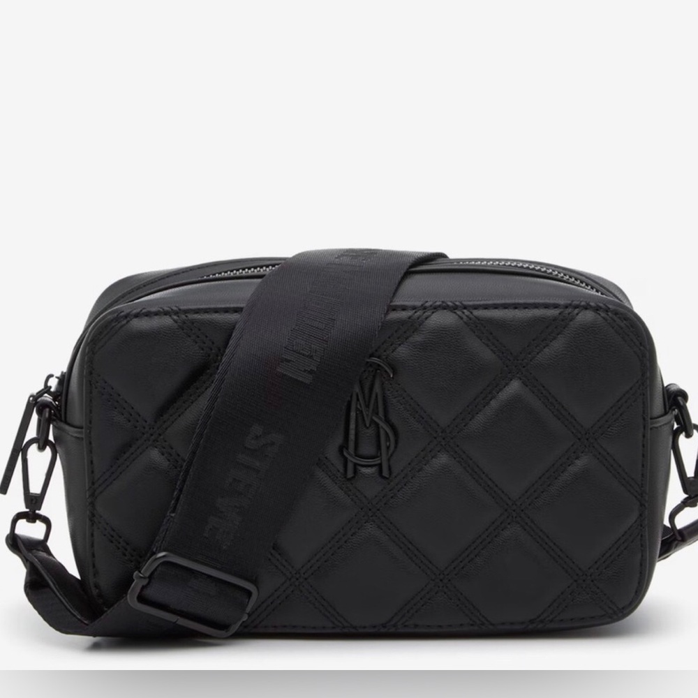 NEW Steve Madden Black Quilted Crossbody Bag